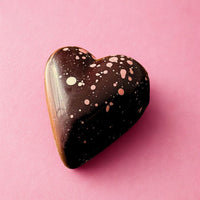 Duo of melting salted caramel hearts